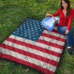 American Flag Knitted Print Quilt