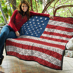 American Flag Knitted Print Quilt