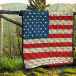American Flag Knitted Print Quilt