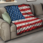 American Flag Knitted Print Quilt