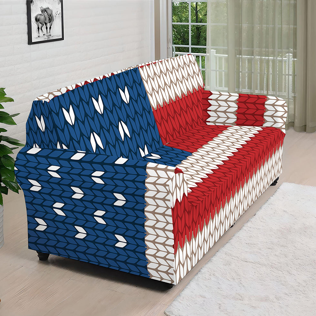American Flag Knitted Print Sofa Cover