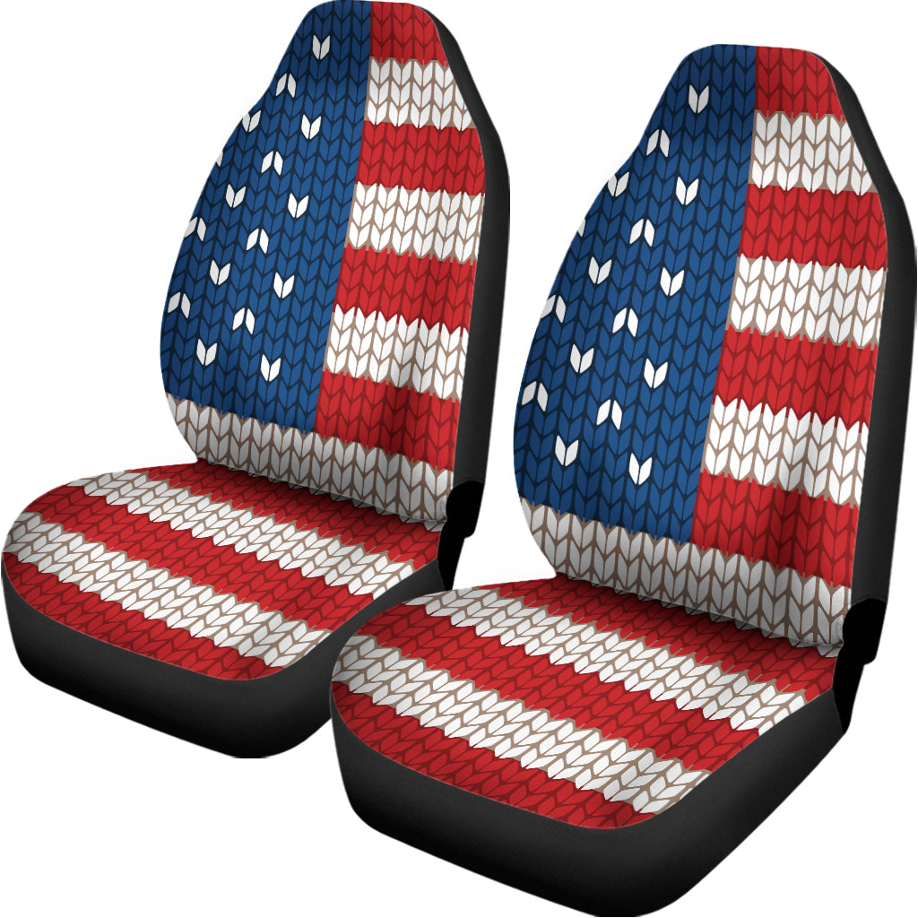 American Flag Knitted Print Universal Fit Car Seat Covers