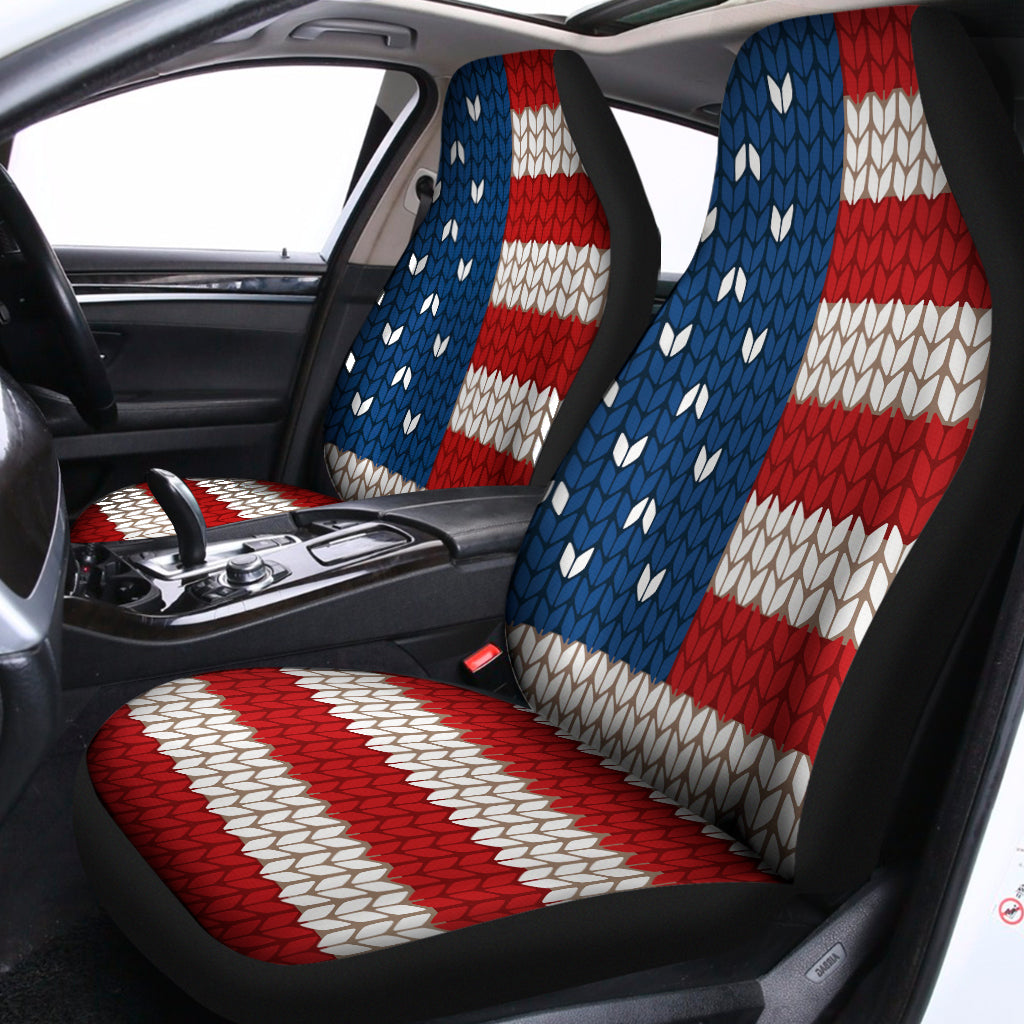 American Flag Knitted Print Universal Fit Car Seat Covers