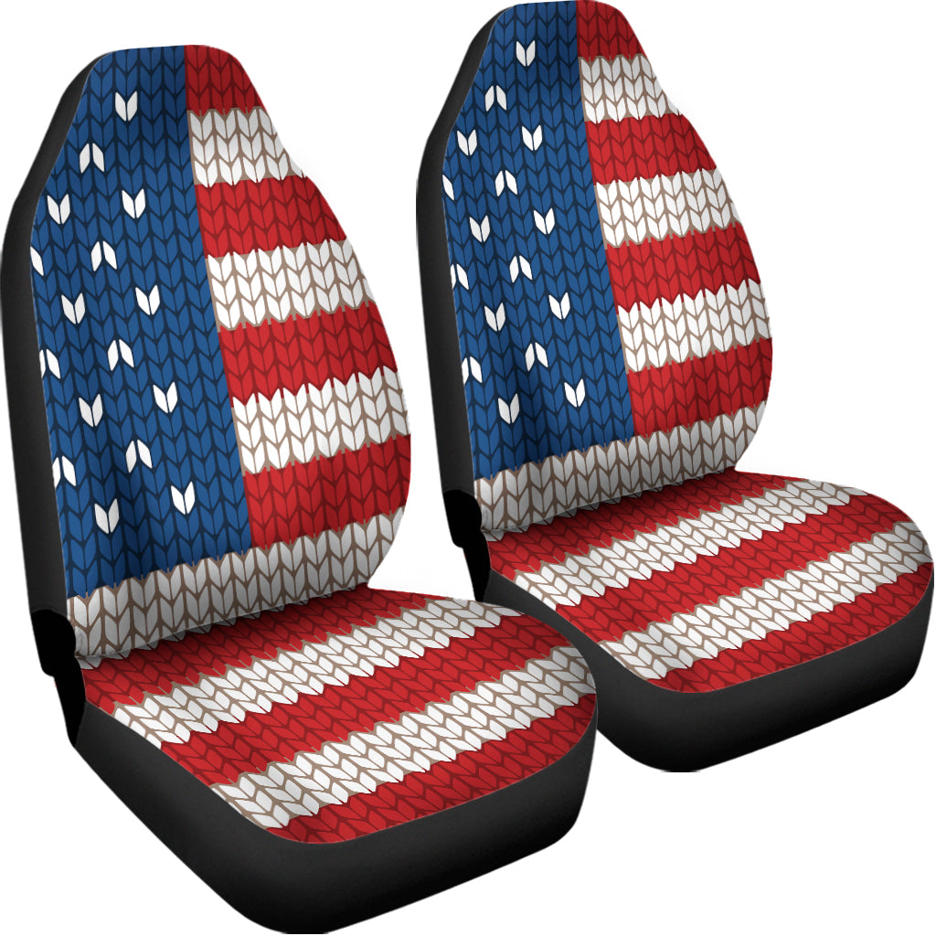 American Flag Knitted Print Universal Fit Car Seat Covers