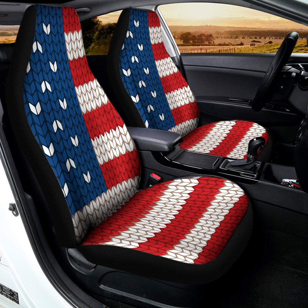 American Flag Knitted Print Universal Fit Car Seat Covers