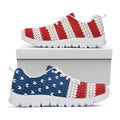 American Flag Knitted Print White Running Shoes