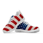 American Flag Knitted Print White Sneakers