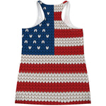 American Flag Knitted Print Women's Racerback Tank Top