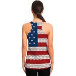 American Flag Knitted Print Women's Racerback Tank Top