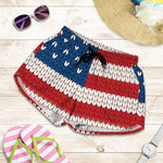 American Flag Knitted Print Women's Shorts