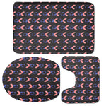 American Flag Ribbon Pattern Print 3 Piece Bath Mat Set