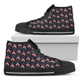 American Flag Ribbon Pattern Print Black High Top Sneakers