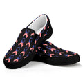 American Flag Ribbon Pattern Print Black Slip On Sneakers