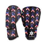 American Flag Ribbon Pattern Print Boxing Gloves