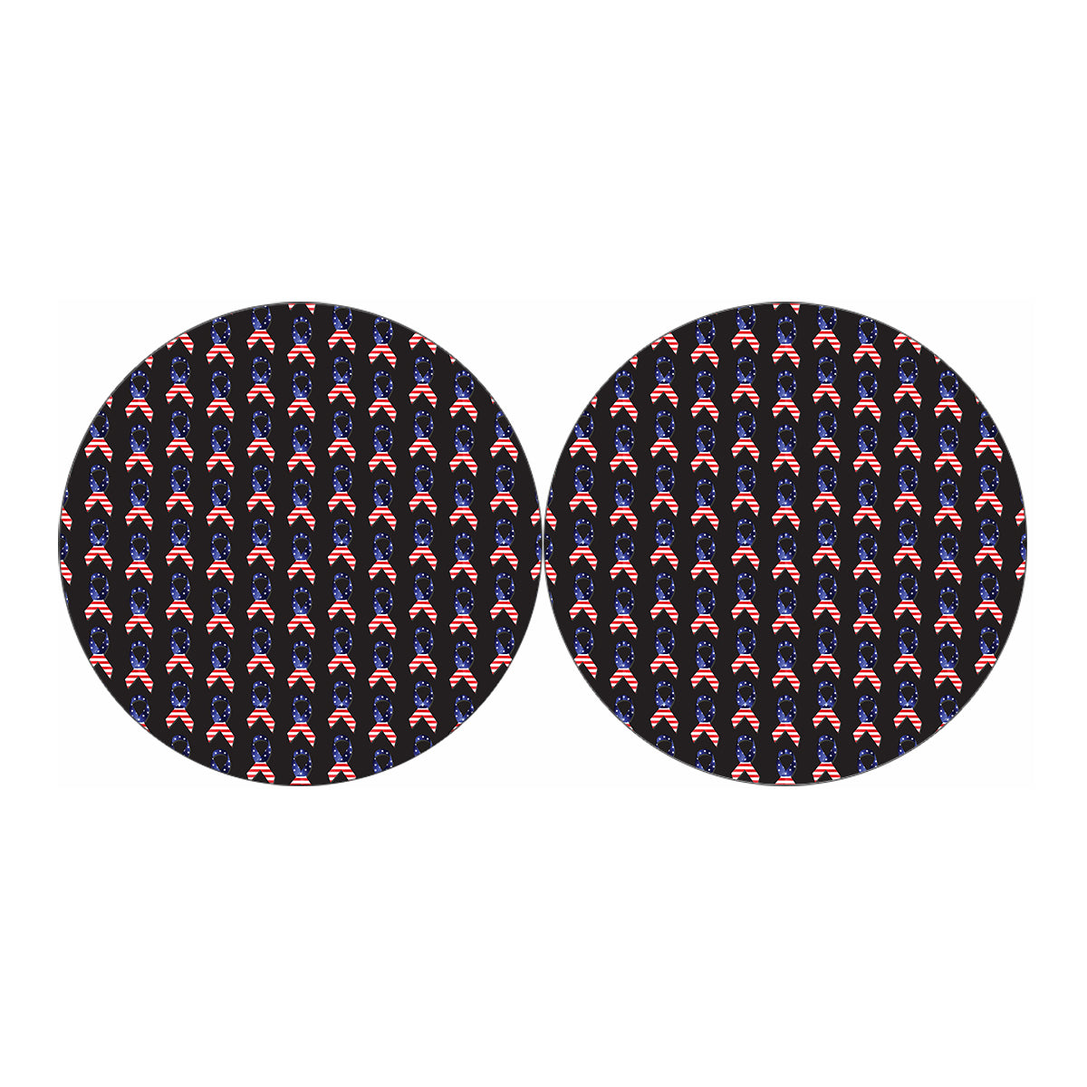 American Flag Ribbon Pattern Print Car Coasters