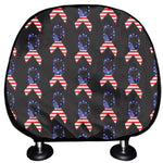 American Flag Ribbon Pattern Print Car Headrest Covers