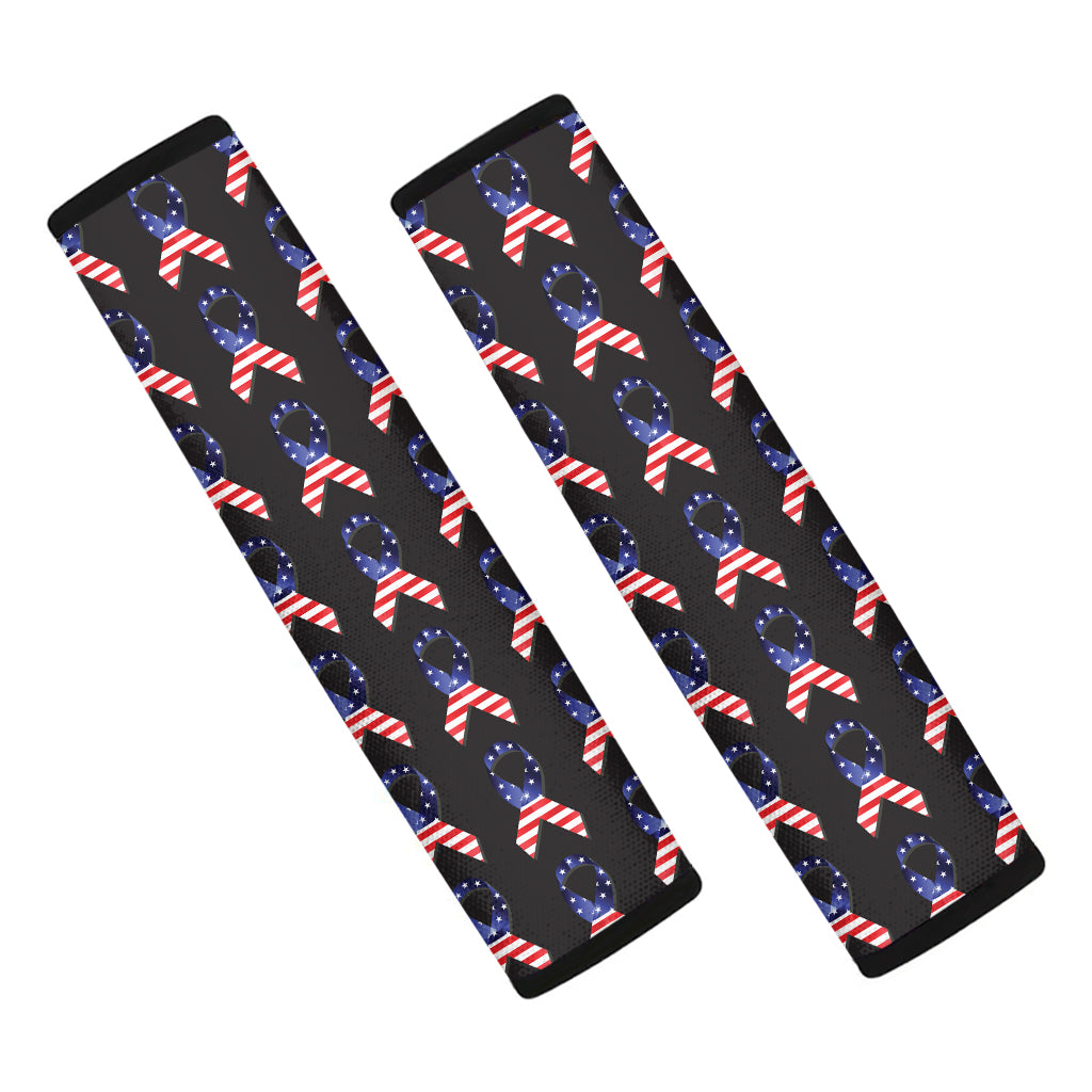 American Flag Ribbon Pattern Print Car Seat Belt Covers