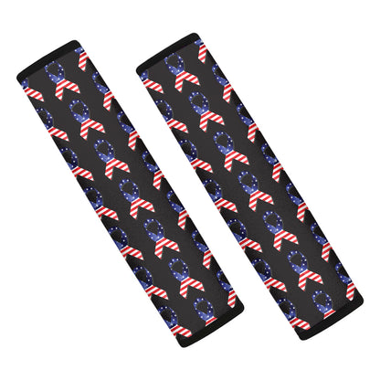 American Flag Ribbon Pattern Print Car Seat Belt Covers