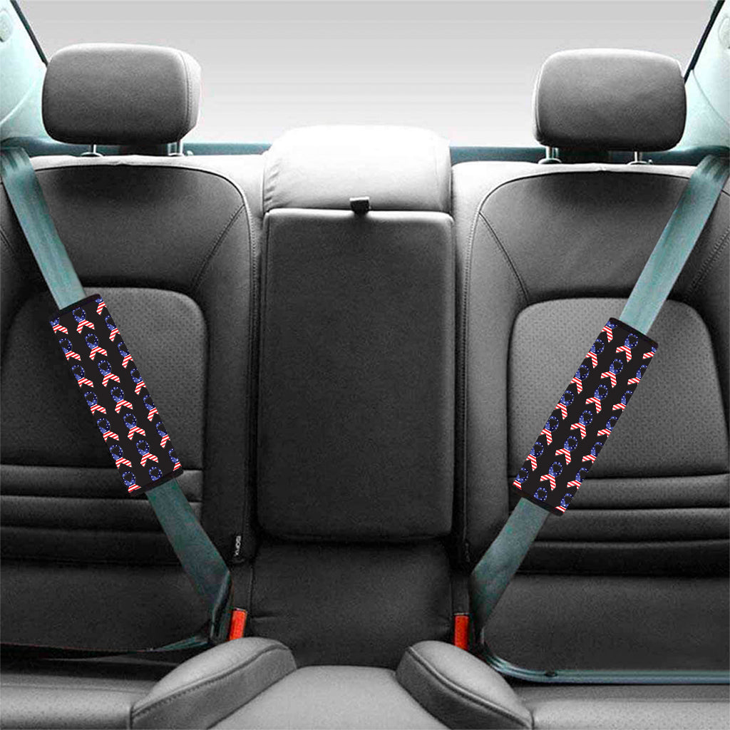 American Flag Ribbon Pattern Print Car Seat Belt Covers