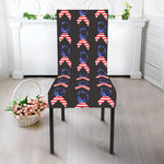 American Flag Ribbon Pattern Print Dining Chair Slipcover