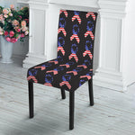 American Flag Ribbon Pattern Print Dining Chair Slipcover