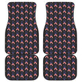 American Flag Ribbon Pattern Print Front and Back Car Floor Mats