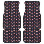 American Flag Ribbon Pattern Print Front and Back Car Floor Mats