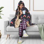 American Flag Ribbon Pattern Print Hooded Blanket