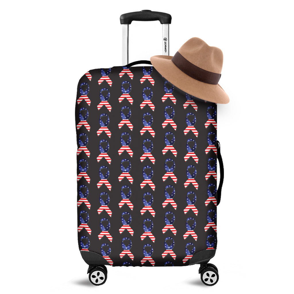 American Flag Ribbon Pattern Print Luggage Cover