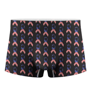 American Flag Ribbon Pattern Print Men's Boxer Briefs