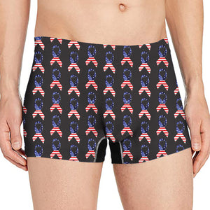 American Flag Ribbon Pattern Print Men's Boxer Briefs