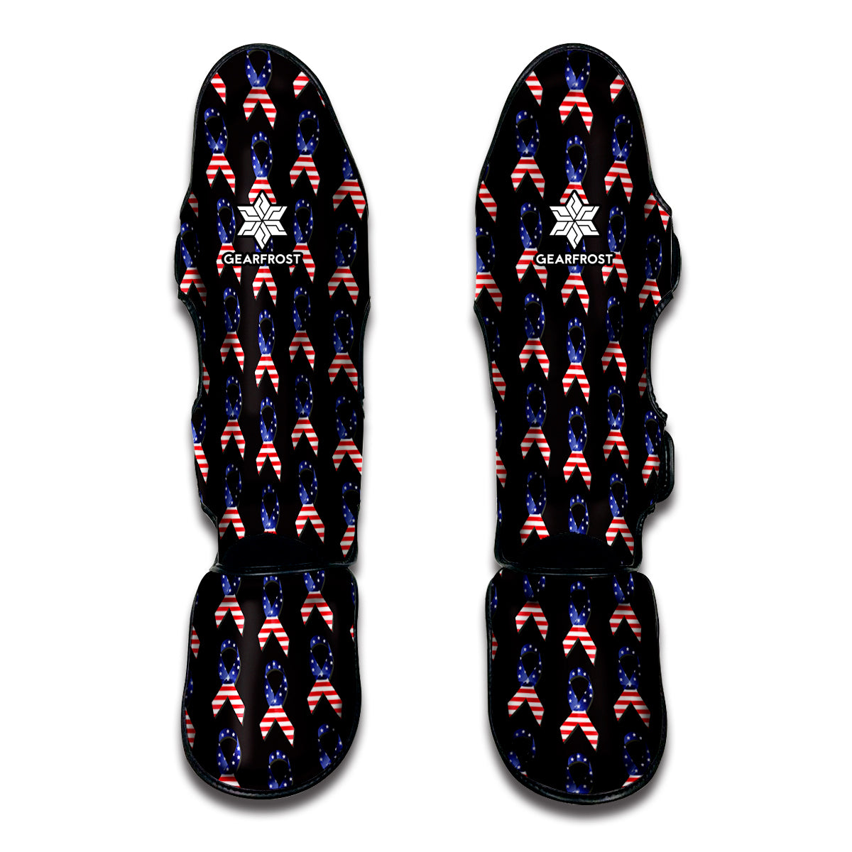 American Flag Ribbon Pattern Print Muay Thai Shin Guard