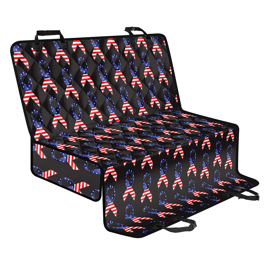 American Flag Ribbon Pattern Print Pet Car Back Seat Cover