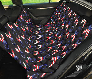 American Flag Ribbon Pattern Print Pet Car Back Seat Cover