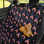 American Flag Ribbon Pattern Print Pet Car Back Seat Cover