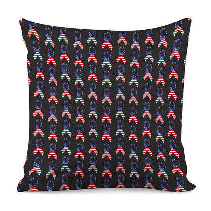 American Flag Ribbon Pattern Print Pillow Cover