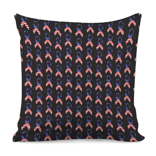 American Flag Ribbon Pattern Print Pillow Cover