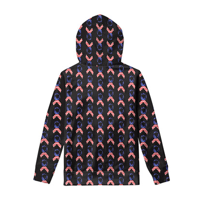 American Flag Ribbon Pattern Print Pullover Hoodie