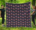 American Flag Ribbon Pattern Print Quilt