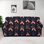 American Flag Ribbon Pattern Print Sofa Cover