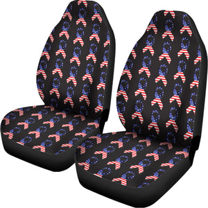 American Flag Ribbon Pattern Print Universal Fit Car Seat Covers