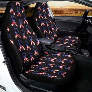 American Flag Ribbon Pattern Print Universal Fit Car Seat Covers