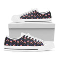 American Flag Ribbon Pattern Print White Low Top Sneakers