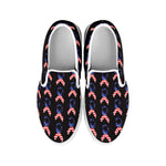 American Flag Ribbon Pattern Print White Slip On Shoes