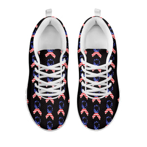 American Flag Ribbon Pattern Print White Sneakers