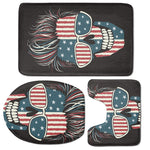 American Flag Skull Print 3 Piece Bath Mat Set