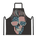 American Flag Skull Print Apron