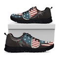 American Flag Skull Print Black Running Shoes