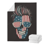 American Flag Skull Print Blanket
