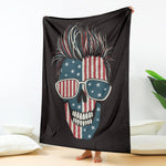 American Flag Skull Print Blanket